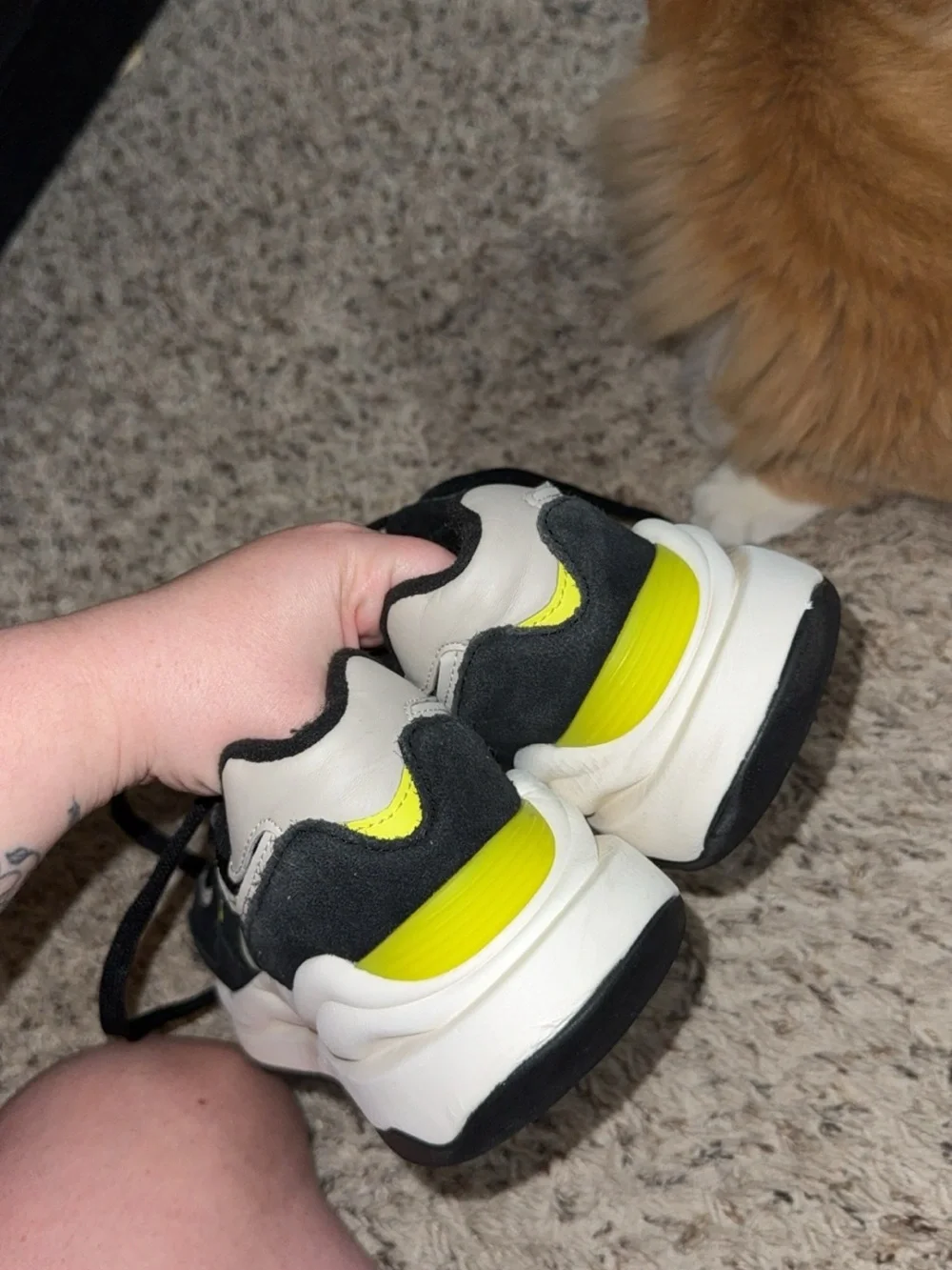 New Balance Black & Neon Yellow Low-Top Sneakers 57/40